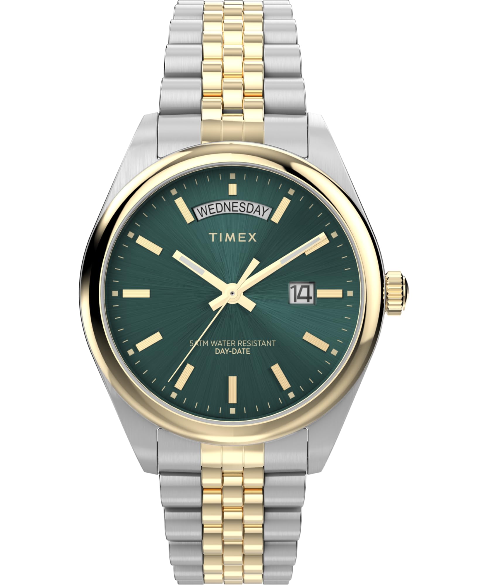 

Timex Men s Legacy 41mm Watch, Two Tone/Green/Two Tone. , traditional