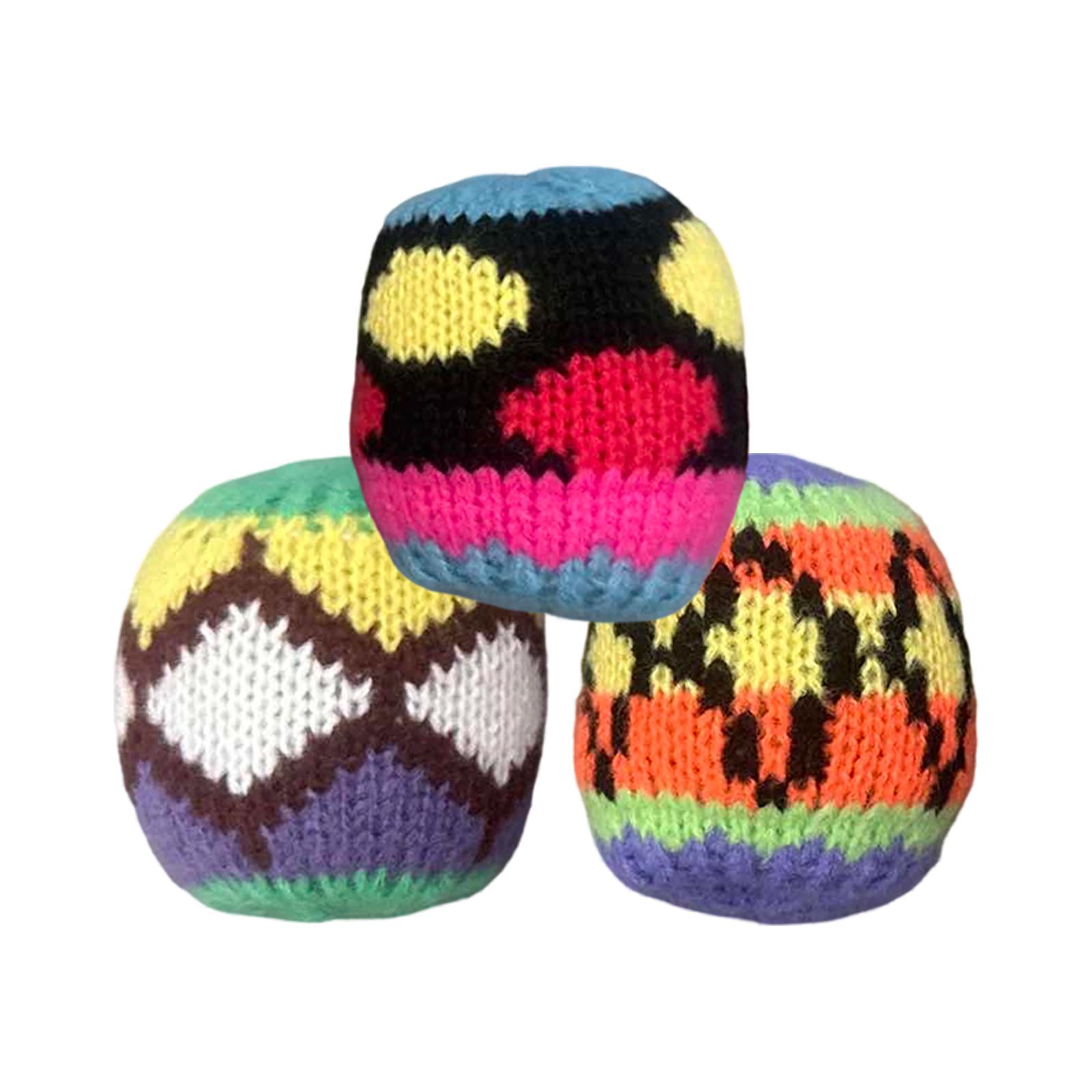 3 Pack Hand-Knitted Sack Kick Sack Ball for Kids and Adults Durable Sack Kick Sack Ball for Indoor Outdoor Play Sack Kick Sack Ball Set for Recreation One Size