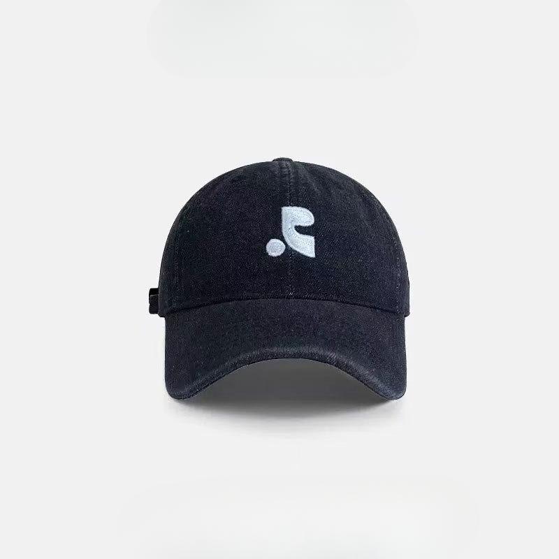 American Retro Washing Denim Baseball Hat Women Korean Style Face Showing Little Couple Street Embroidered Baseball Hat Men Casual