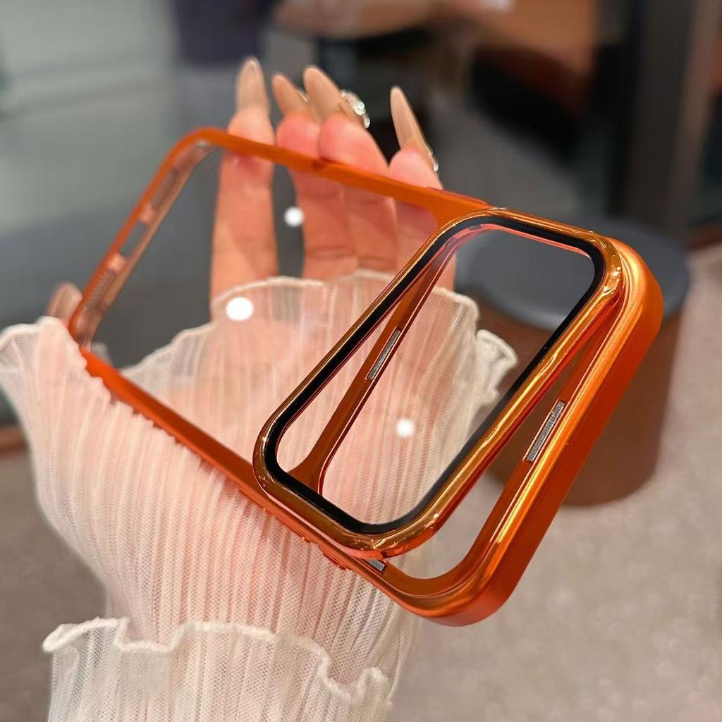 Für Apple 17promax Handyhülle 16 Galvanisierte Unsichtbare Halterung 15Pro Rundumschutz Hohe Transparenz 14 Hülle