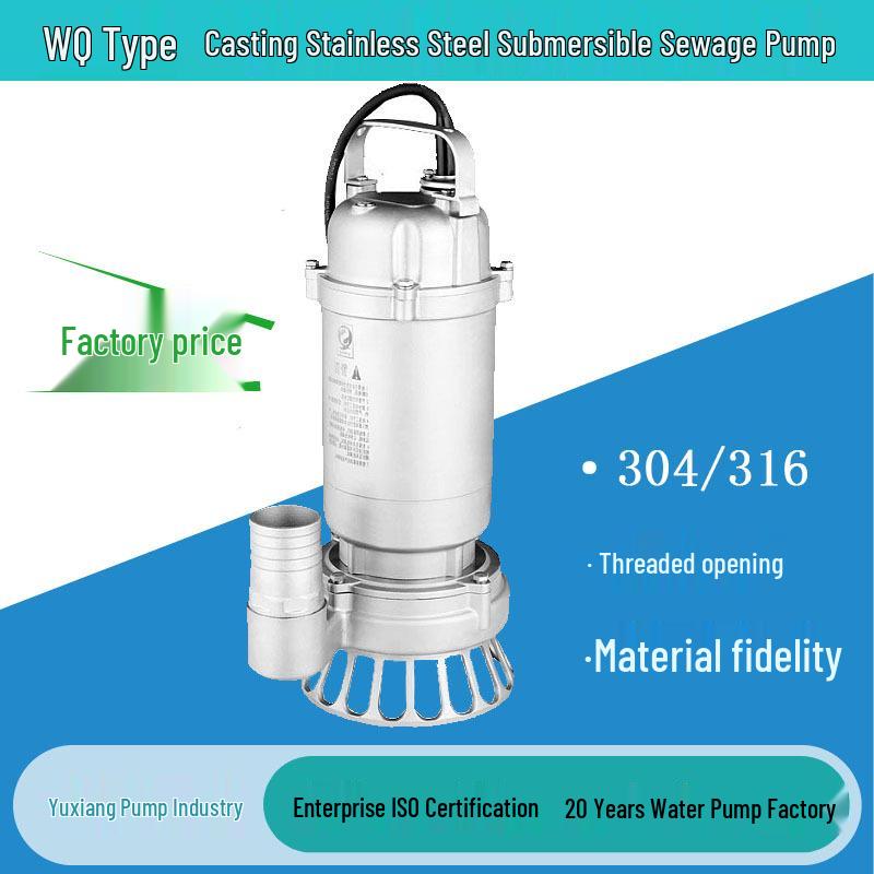 Corrosion-Resistant All-Stainless Steel Submersible Sewage Pump (304/316) - High Temp, Acid & Alkali Resistant