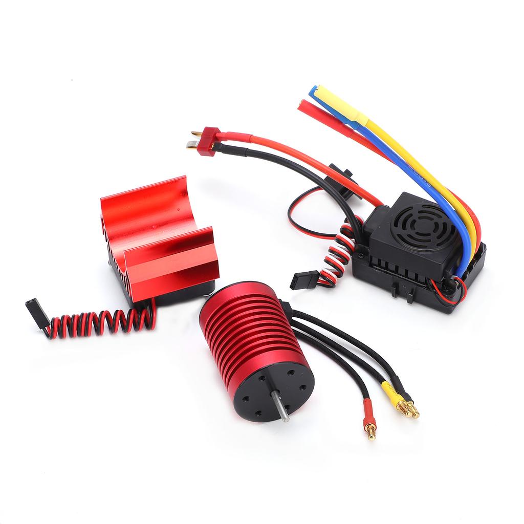 Waterproof F540 3300KV 4 Pole Brushless Motor 60A ESC Set with Heat Sink Combo for 1 10 RC Car