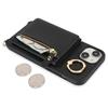 For iPhone 15 Case PU Leather+TPU Phone Cover with Ring Zipper Pocket Card Holder
