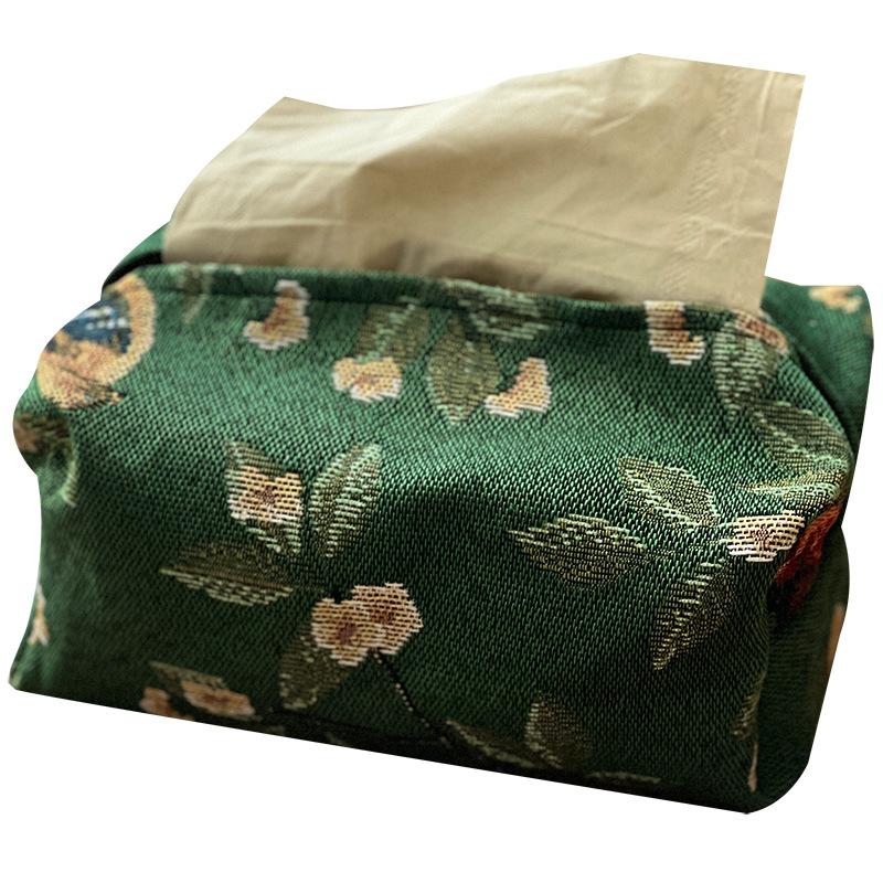 Retro Paper Sets of Paper Towel Bag Cloth Art Suction Box Sitting Room Jacquard for Paper Bags Home Desktop Paper Bag