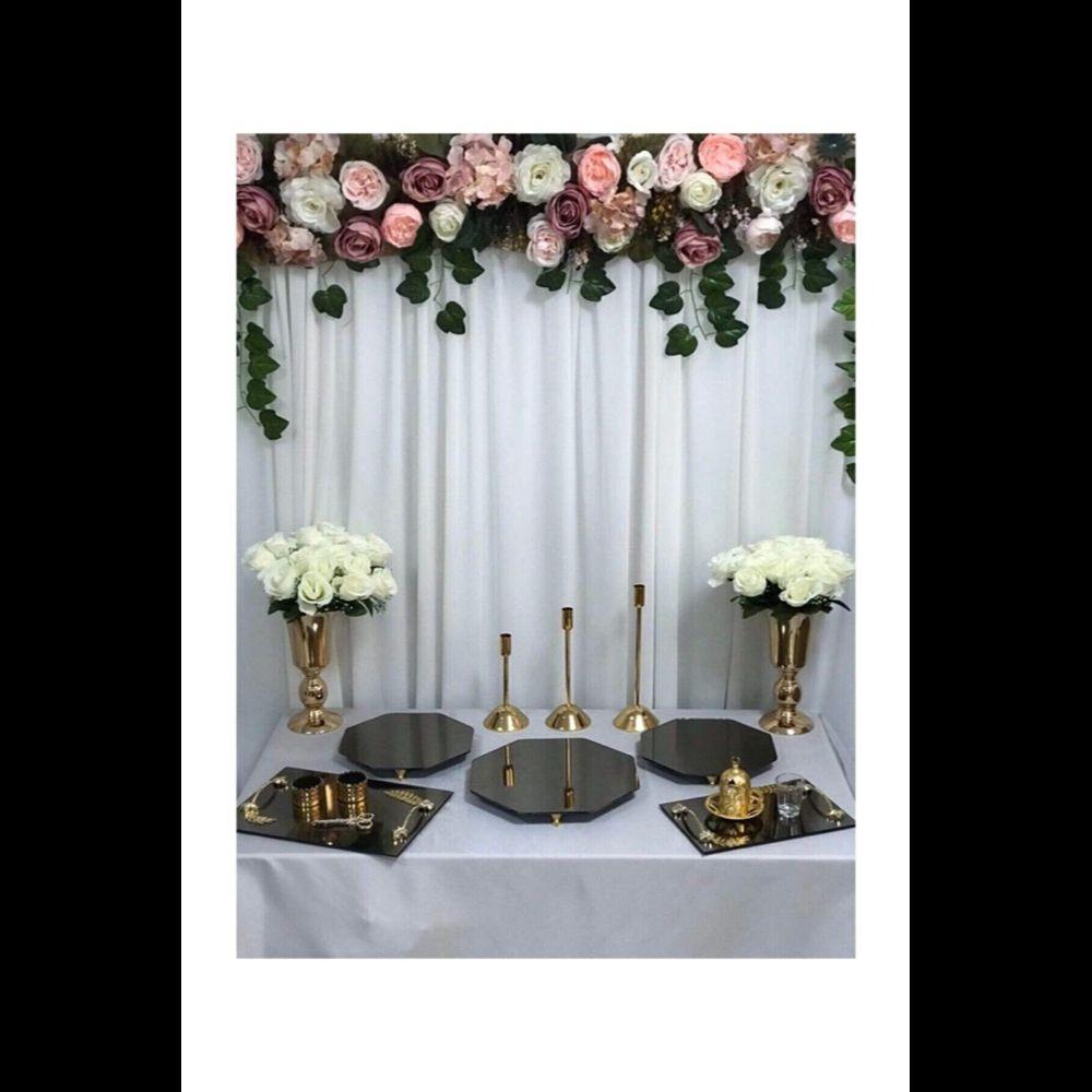 

Söz Nişan Gold Honeycomb Набор презентационных столов Jardinyer Подсвечник Металлическая ваза Поднос Полная организация