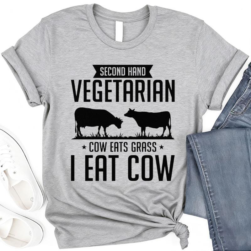 Funny Carnivore TShirt Meat Lover BBQ Grill Gift Fashion Outdoors Crew Neck Short Sleeve Cotton Top All Seasons Casual Tees S