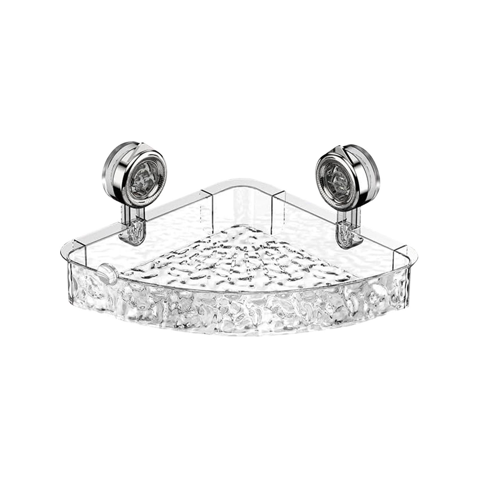 

Прозрачная настенная полка для хранения без сверления, съемная треугольная и прямоугольная корзина для ванной комнаты, крепящаяся на стену. One Size