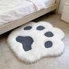 Plush Cat Paw Rug Fluffy Cute Kitten Paw Shape Floor Mat Cozy Furry Anti-Slip Bedroom Rug for Living Room Nursery Playroom Decor