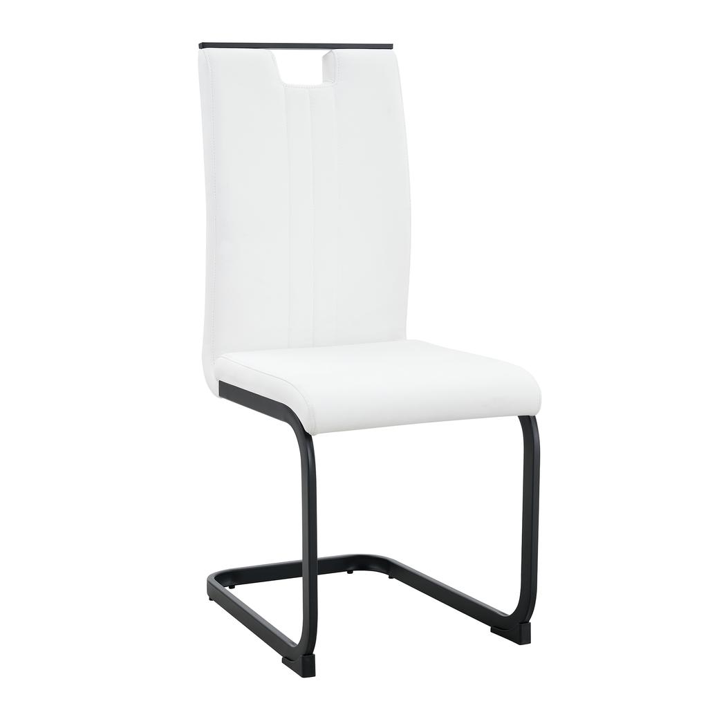 Set of 2 White PU Chairs in Arch Shape – Gives Minimalist and Contemporary Living Styles a Fashionable Touch