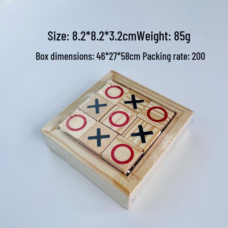 XO Wooden Tic Tac Toe Casual Battle Tabletop Game
