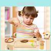 Fun Wooden Simulation Fried Egg Bacon Breakfast Combination Children Toy Set For Pretend Play And Educational Skills Enhancement