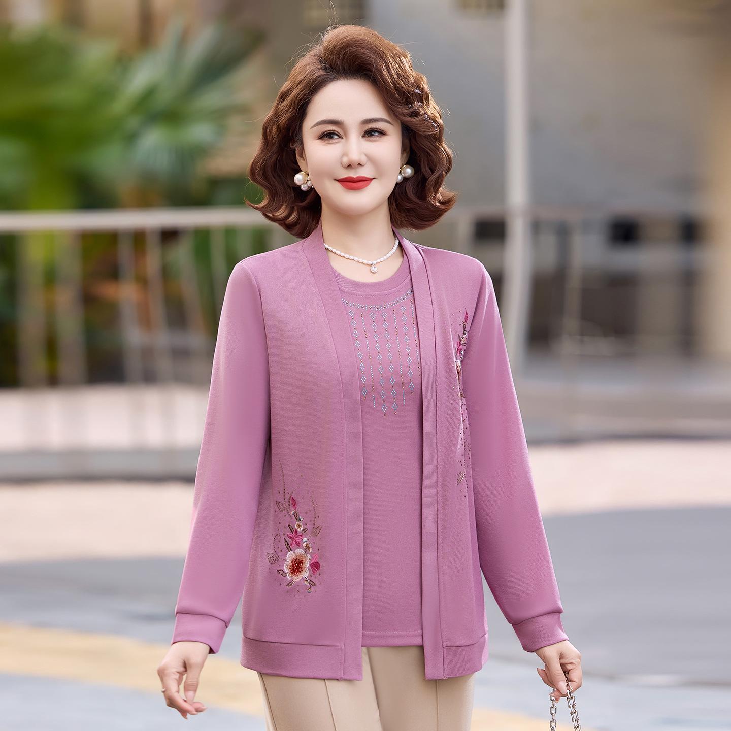 

Women s Stylish Knit Two-Piece Outfit - Casual Spring/Autumn Fashion for Middle-Aged & Elderly (2026 New Arrival) XL (suggested 95-110 jin)