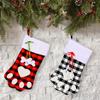 Adorable Red And Black Plaid Dog Paw Christmas Sock Ideal Holiday Gift Bag For Children