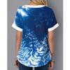 Women Fashion Short Sleeve T-Shirts Flower Print Bandage V-Neck Summer Tee Loose Casual Blouse Plus Size