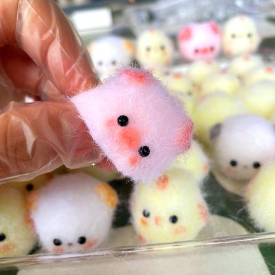 Kawaii lepivý mačkací mini kuřátko prasátko pejsek hračka na odbourání stresu roztomilé zvířátko silikonová mačkací hračka přívěsek na klíče tašku