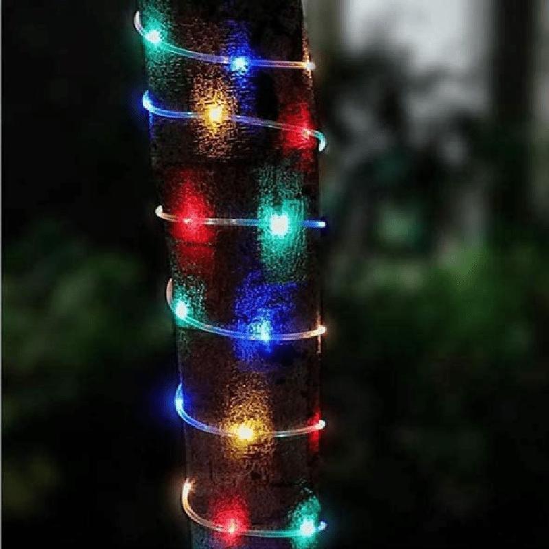 50/100/200/300leds Solar Powered Pipe Shaped Fairy String Lights for Christmas Room Party Yard Waterproof Outdoor Decoration