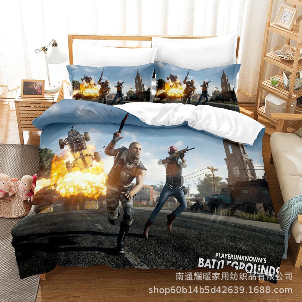 3D Digital Printing Bedding Four-Piece Set Three-Piece Set Bed Sheet Quilt Pillow
