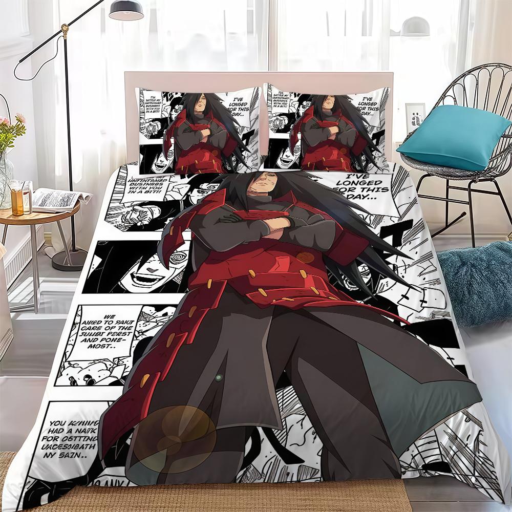 Cool N-Naruto Duvet Cover Set Home Style Bedding Soft Laundry Cotton Bed 3 Piece Set Student Dormitory Gift