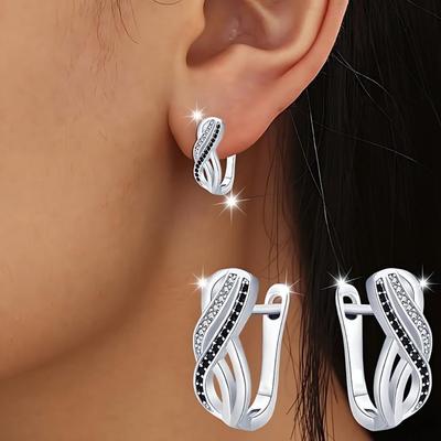 Women Black Hoop Earrings