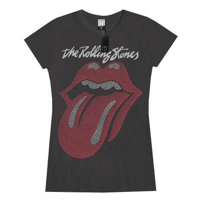 Womens/Ladies Tongue The Rolling Stones Diamante Logo T-Shirt