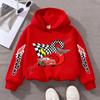 Cartoon Car Lightning McQueen Children's Pullover Hoodies Creative Anime A-Z  Letter Patterns Sweatshirt Kid Fashion Casual Top