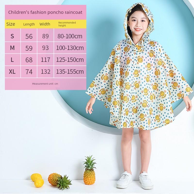 Children's Cloak Plus Size Raincoat Can Be Backpack Boy Girl Baby Fashion Cute Student Children Playing with Water Poncho