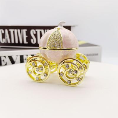 Pumpkin Carriage Jewelry Box Ring Necklace Jewelry Box Ornament Enamel Handicraft Ornament