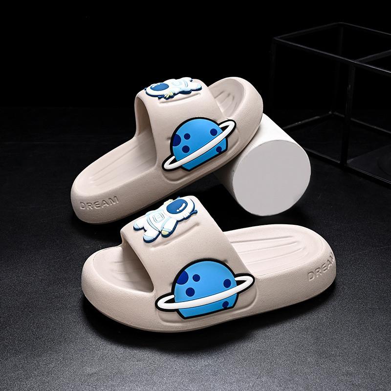 Cartoon Design Trendy Kids Slippers For Boys And Girls Featuring Soft Eva Material In Green Yellow And Pink
