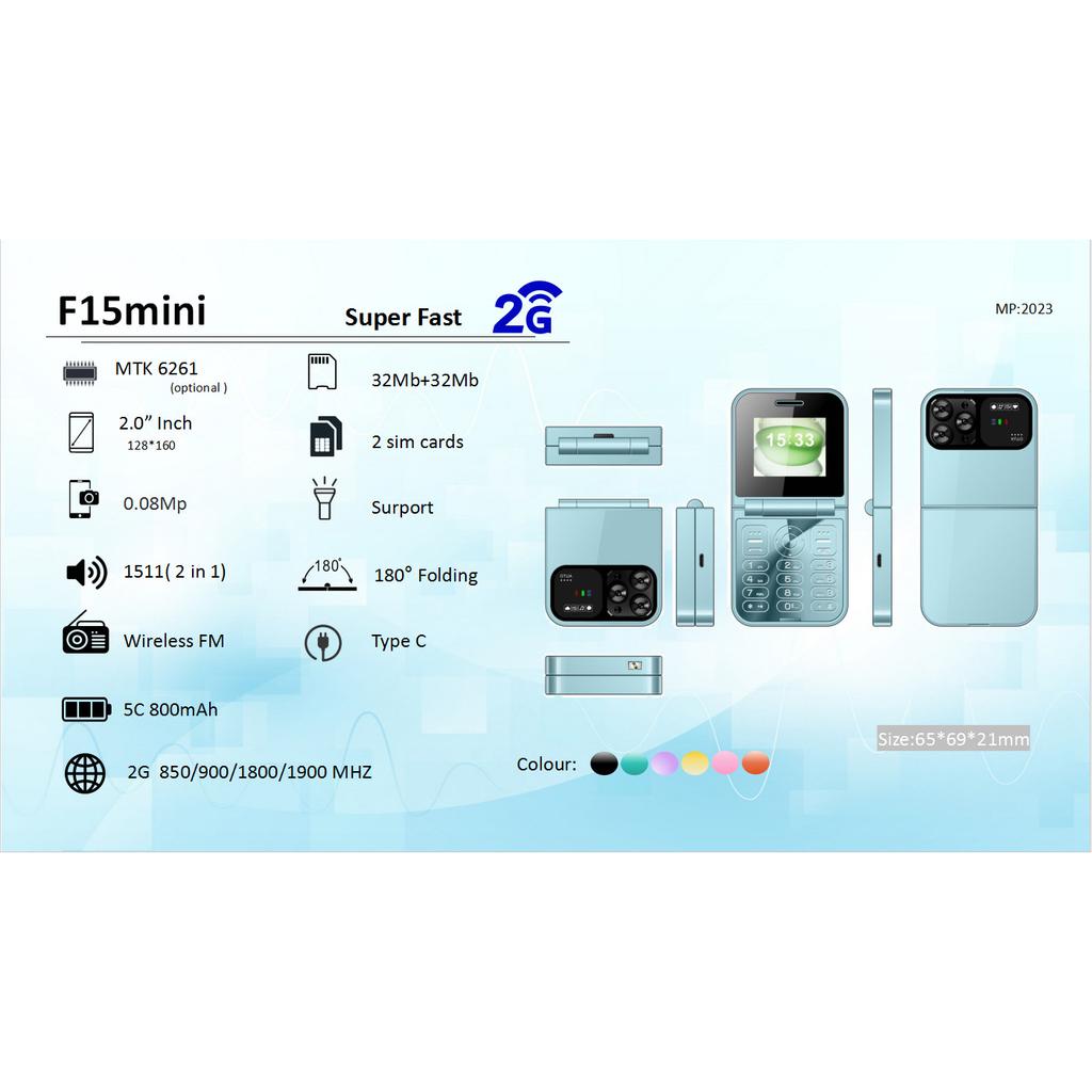 Flip Phone Pocket Phone Mini Compact Function Machine Simple and Durable