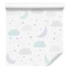 Stars, Clouds and Moons Wallpaper In Pastel Colors for Living Room and Bedroom 50x1000