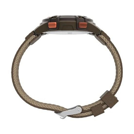 Timex Mens Expedition CAT5 41mm Watch - Green Strap Digital Dial Case Brown Digital.