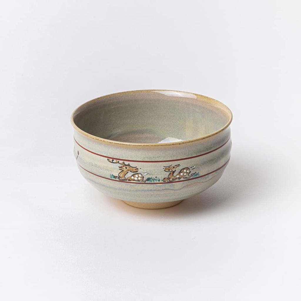 Kogetsu Akahada Ware Matcha Bowl, Narae Painting, Tea Ceremony Utensils, Made in Japan, Cute, Latte Bowl, Rice Bowl, Soup Bowl, KONCH1-A