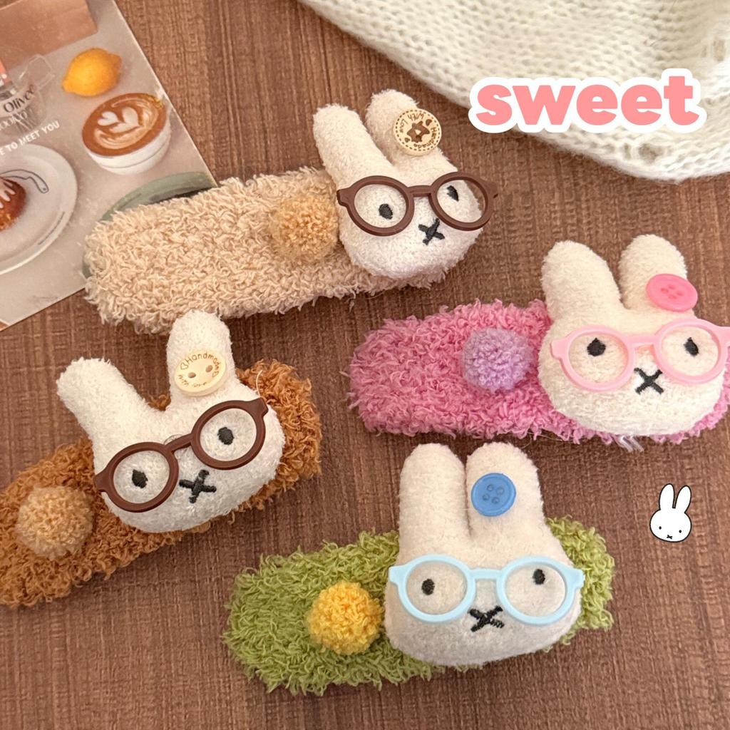 Cute Plush Rabbit Hair Clip for Autumn/Winter - Versatile Updo and Ponytail Hair Accessory