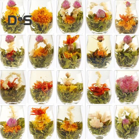 4 Stück blühende Teekugeln, blühende Kräuterblumen, handgefertigter Tee, umweltfreundliche natürliche Teeblumen, chinesischer grüner Tee