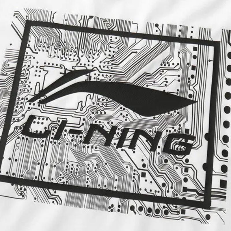 Li Ning Logo Print Loose Round Neck Short Sleeve Fashion Comfortable Shorts Casual Sports Suit Unisex suit AHSUA15-1+YKSV129-1