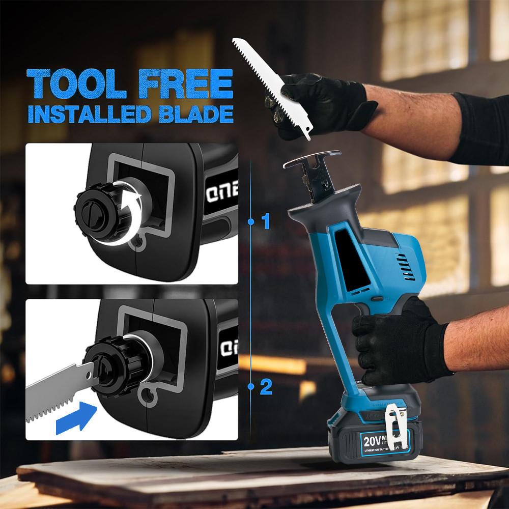 Portable Brushless Reciprocating Saw Handheld Saber Saw Multifunction Metal Wood Pipe Cutting Tool