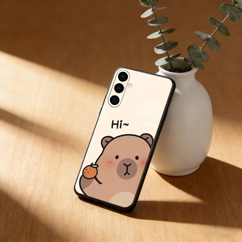 

Cute C-Capybara Phone Case For Samsung Galaxy A20,21s,22,31,32,52,53,72,73,80,91 Soft Black Shell Samsung a50 30s 50s
