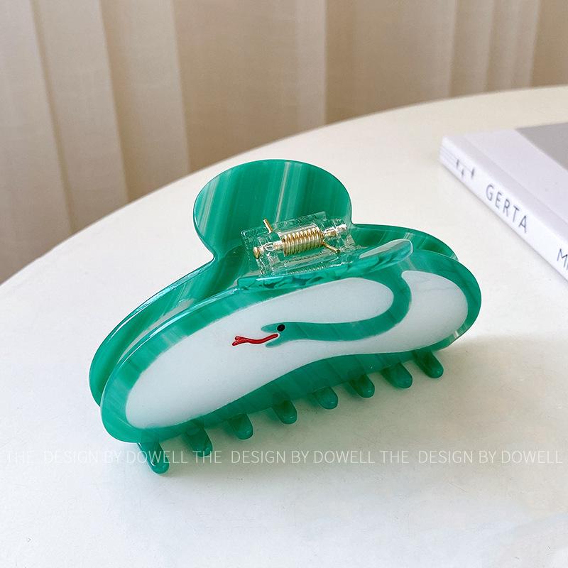 

Premium Acetate Snakelike Hair Claw Clip With Dazzling Rhinestone Detail Women For