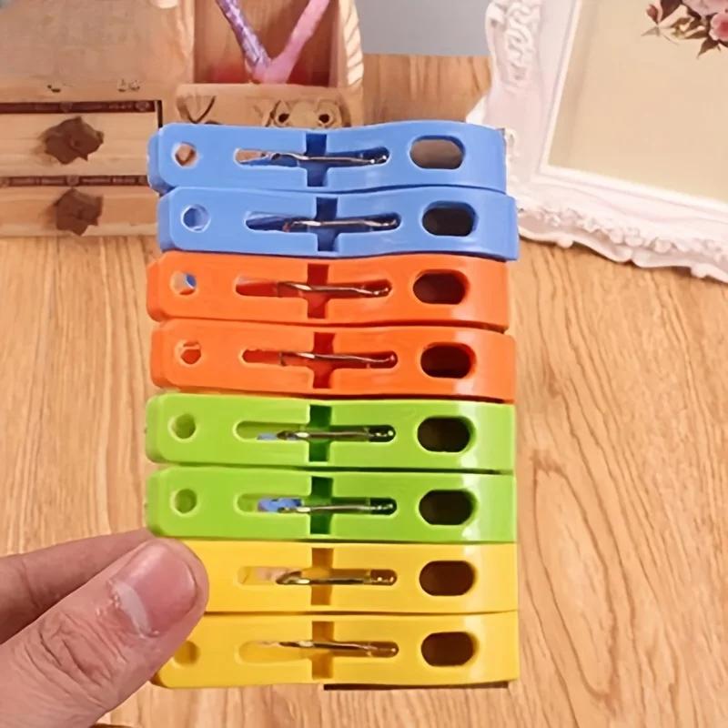 8/16/32Pcs Clips Clothespins Organizing Clothing Pins Windproof Plastic Clips Towel Hanging Laundry Drying Clips Tool