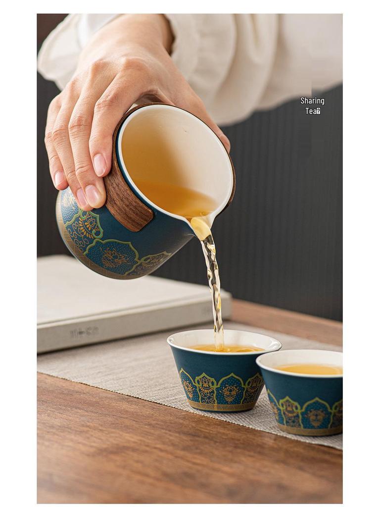 Portable Kung Fu Tea Set with Custom Logo - Ideal for Festivals, Corporate Gifts, and Outdoor Use