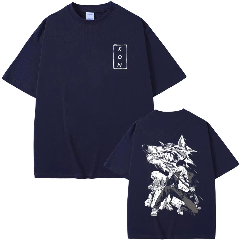 Japanese Anime Chainsaw Unisex Hayakawa Aki Hayakawa Aki Summon Fox Devil Kon Graphic Tshirt Unisex Unisexga Casual pure cotton T Shirts