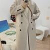 2023 Autumn/Winter Women's Classic Double-Breasted French Retro Long Wool Coat
