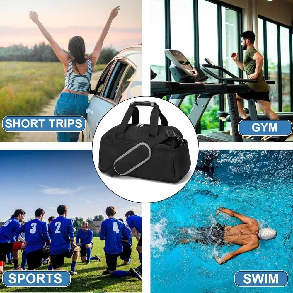 Multi Pockets Sports Gym Bag Adjustable Shoulder Strap Travel  Duffel Bag Fitness Tote  Gym Use