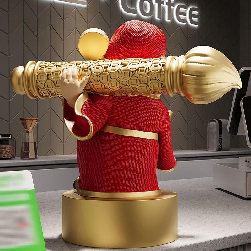 God of Wealth Decoration Company Store Opening Gifts Front Desk Ornament Simple Living Room Household Porch Desktop Decoration