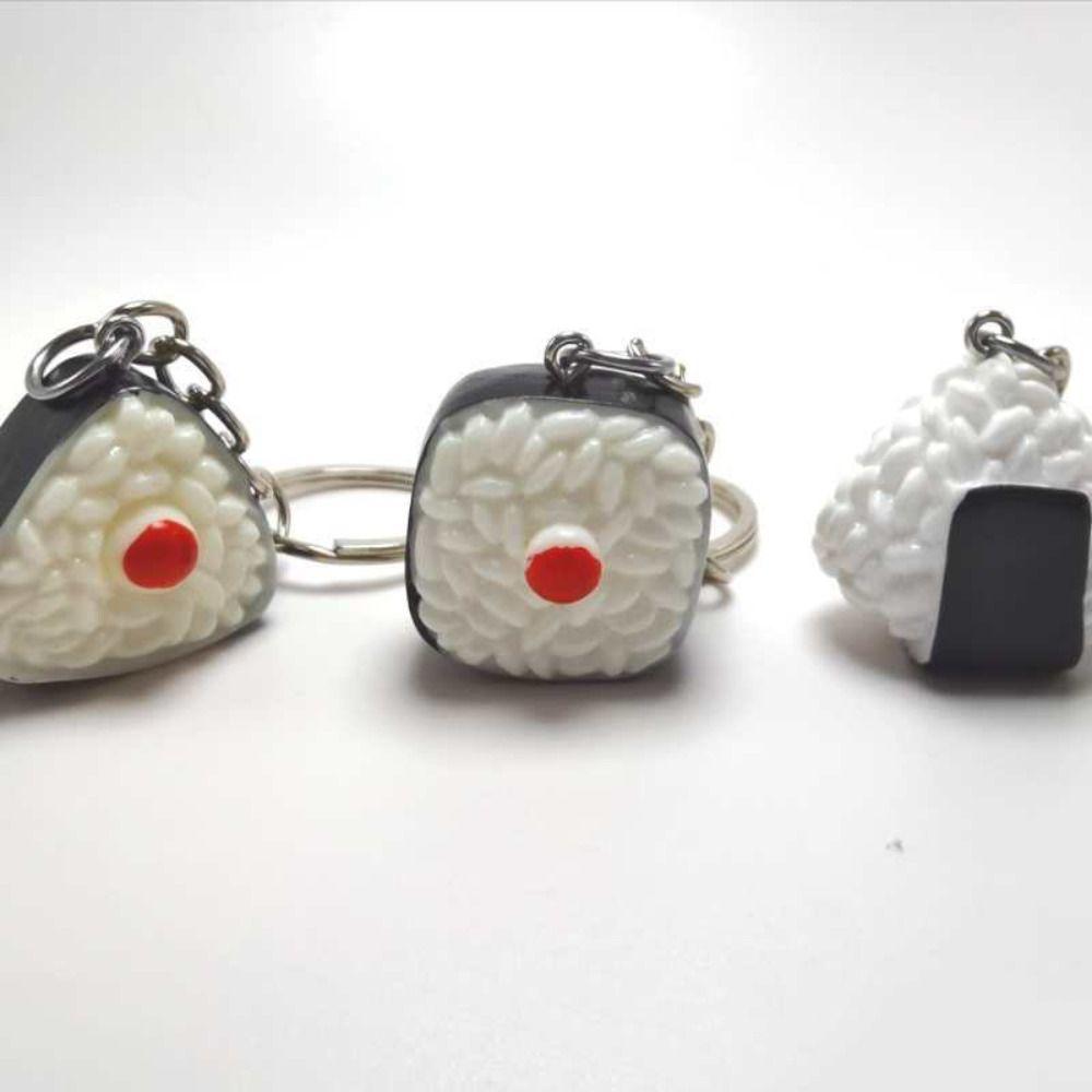Resin Simulation Japanese Sushi Key Chain Simulation Japanese Rice Ball Model Pendant  Jewelry Girl