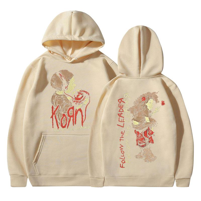 Korn Follow The Leader Walkman Hoodie Metal Gothic Rock Band Hooded Sweatshirts Men Clothing Fashion Vintage Oversized Pullovers