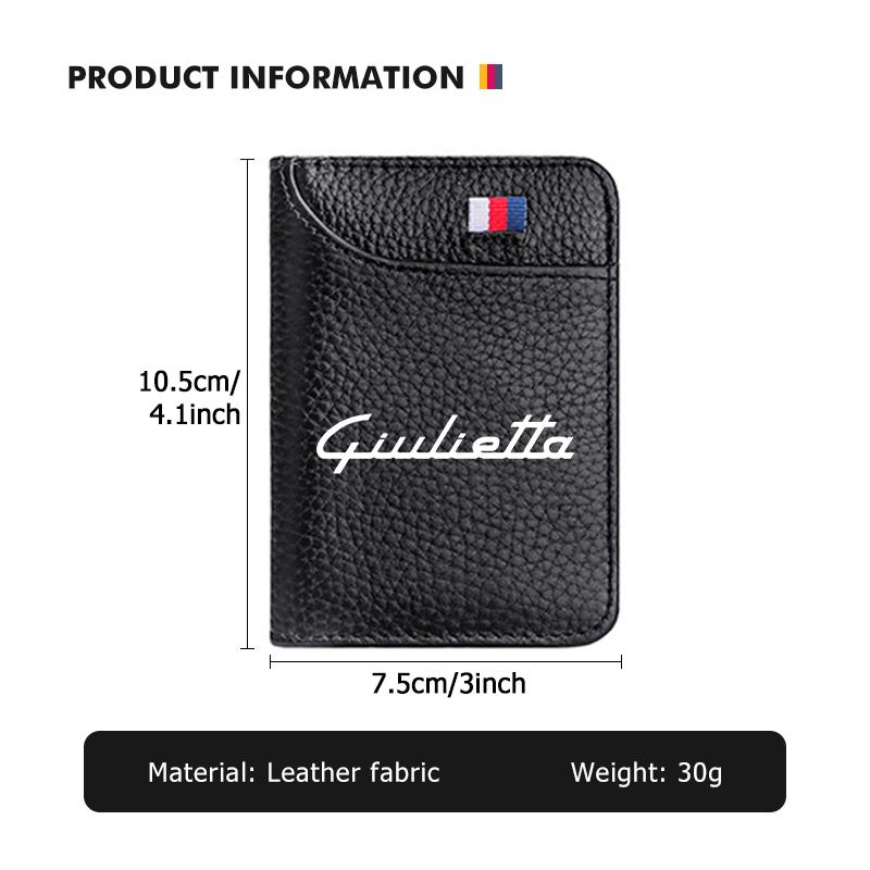 2026 Hot Alfa Romeo Leather Car Men's Wallet Card Clip Storage Bag Multi-functional Protector Cover For Alfa Romeo 159 Giulietta
