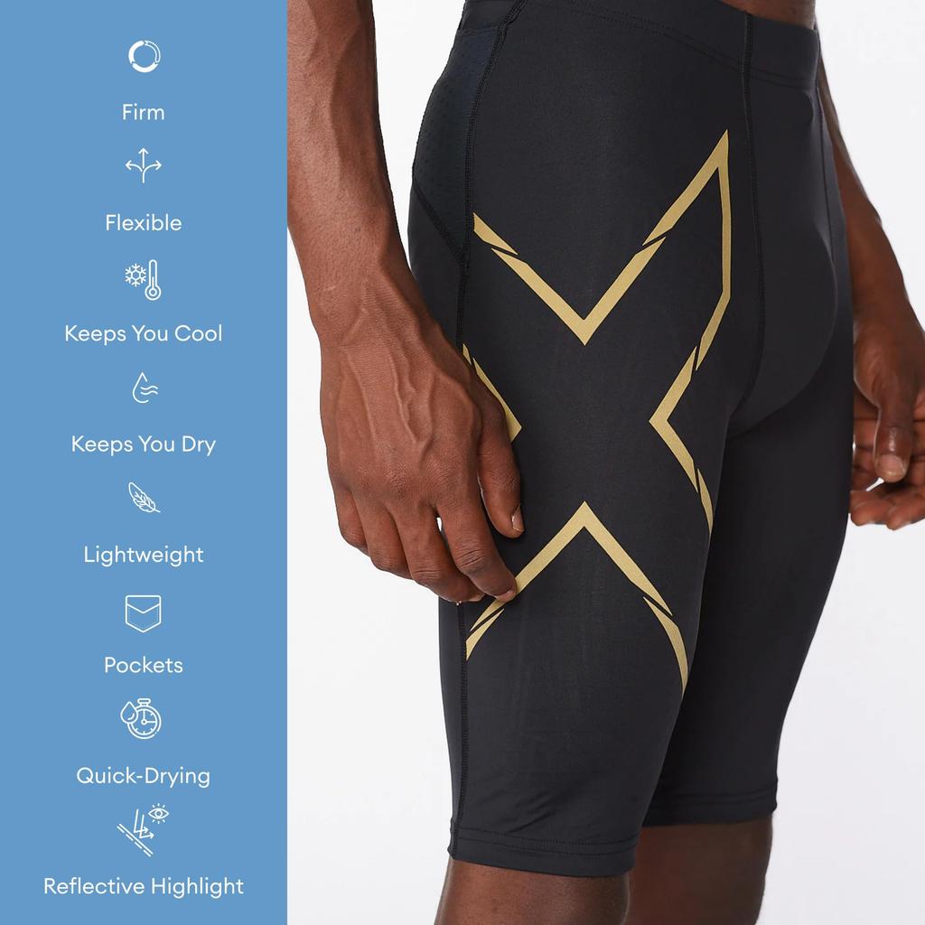 [2XU] MCS RUN COMPRESSION TIGHTS Running compression short tights MA5331B BLKGRF M
