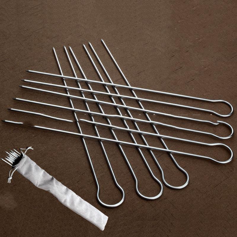 Household All Stainless Steel Barbecue Fork Barbecue Tool U-shaped Barbecue Chicken Wing Fork, 6 Thick Barbecue Forks