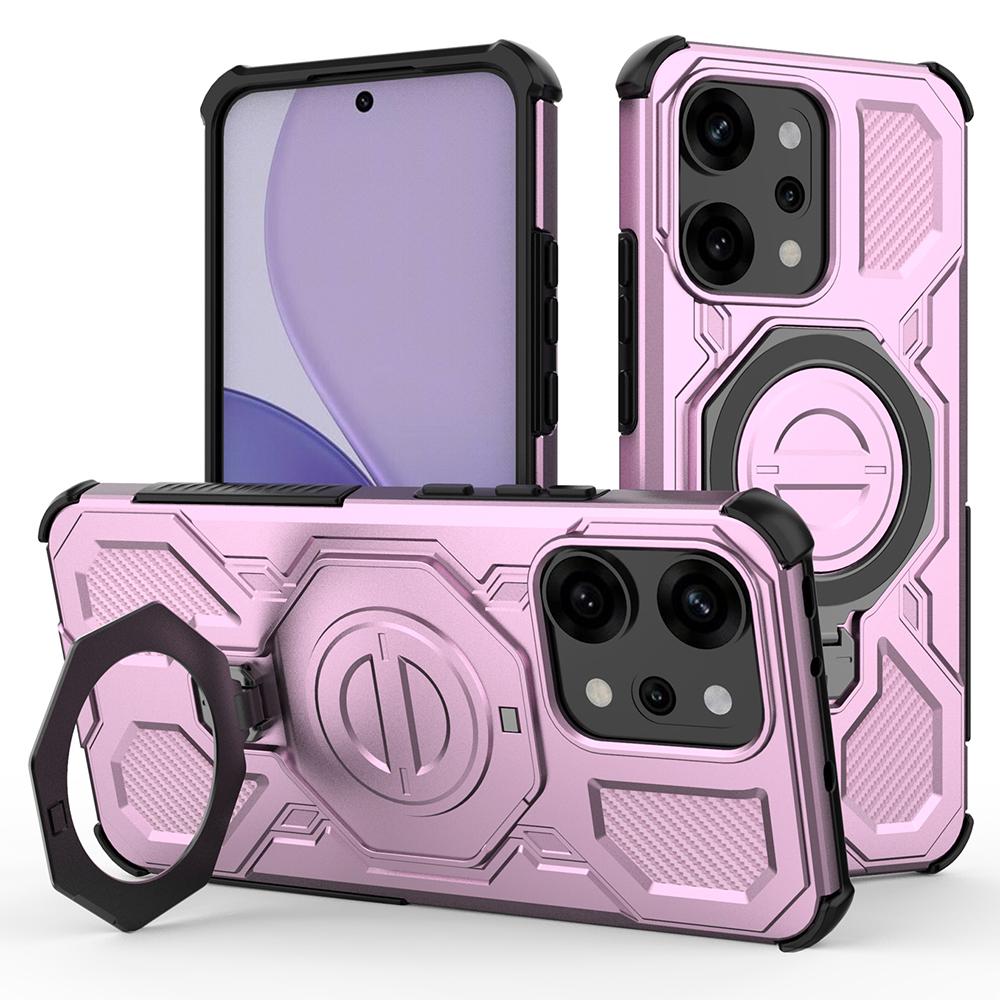 For Oppo Reno14 Pro 5G (Global) Magnetic Case Rotating Metal Kickstand PC+TPU Phone Back Cover